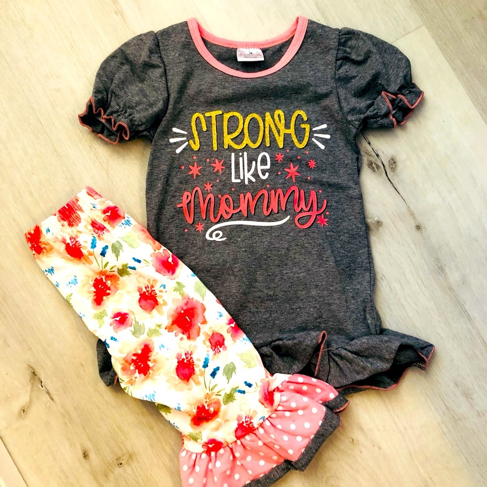 Boutique kids clothes set Girls 2 piece like mommy